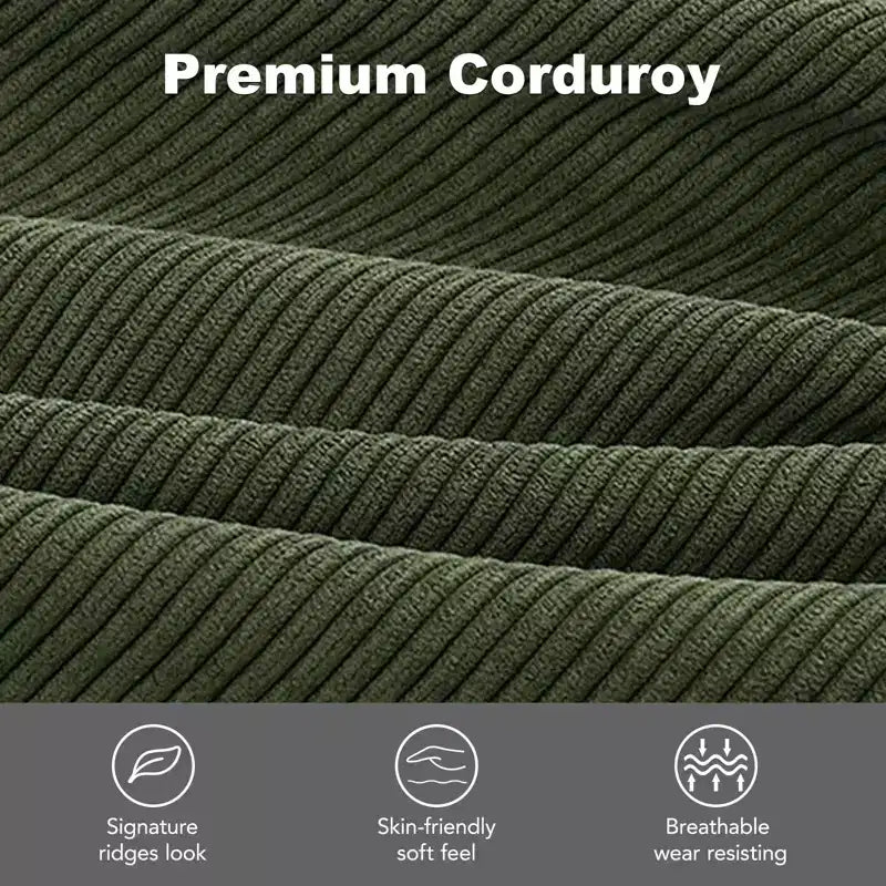 68 Mid-Century Modern Corduroy Loveseat Sofa with Spring Pad