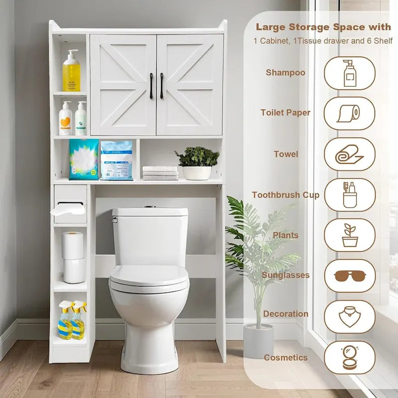 Mobile contenitore sopra WC, ripiani impermeabili per il bagno