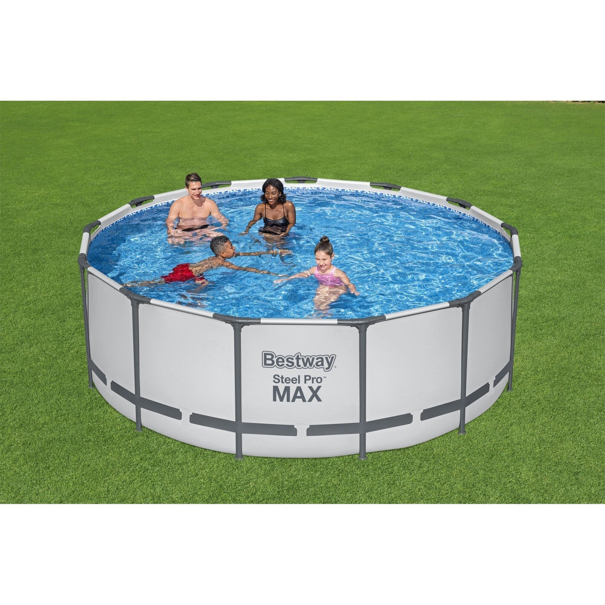 Rond bovengronds zwembad Bestway Steel Pro MAX met pomp en afdekzeil