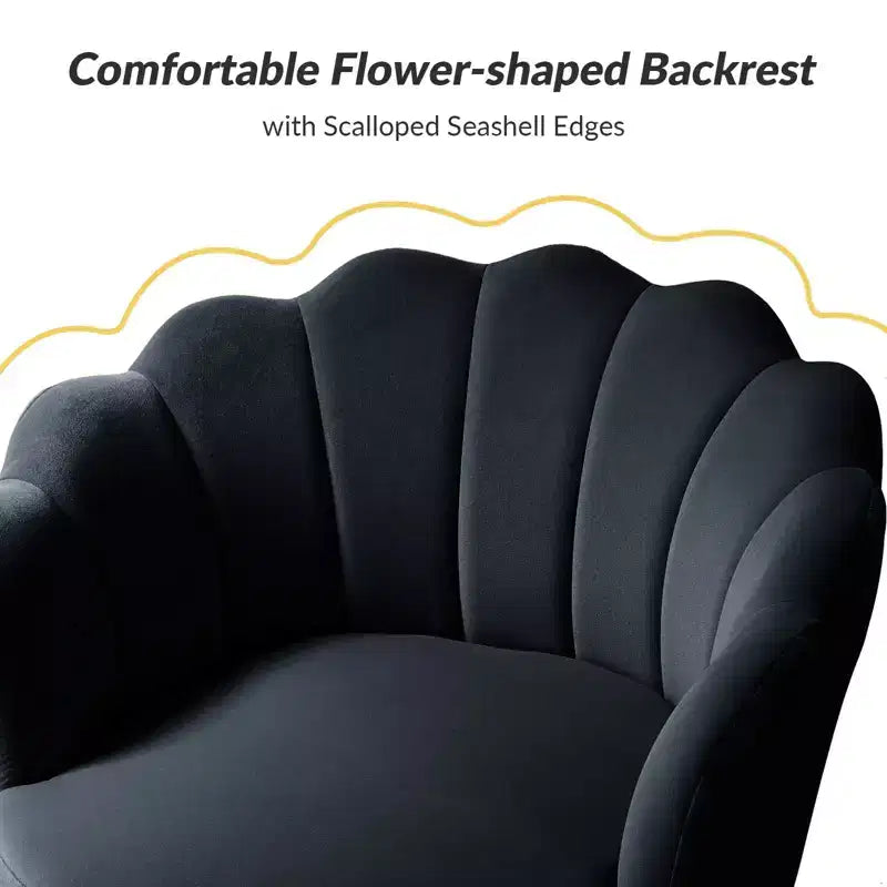 Fauteuil tonneau confortable avec pieds en métal doré, fauteuil d’appoint pour le salon