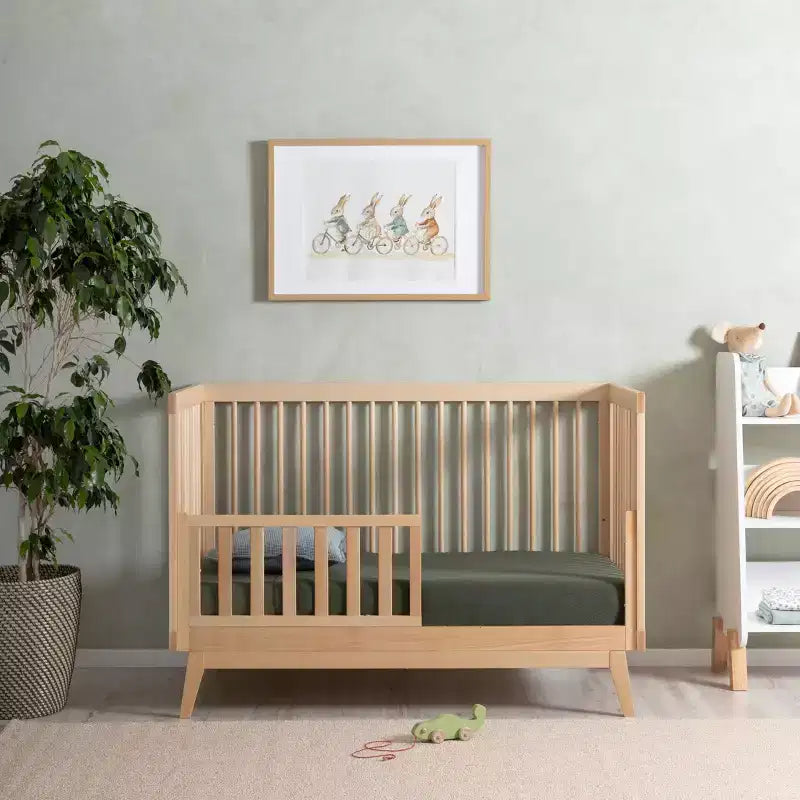 Lit bébé convertible 3-en-1, hêtre européen massif, certifié GREENGUARD Gold, fabriqué en Italie