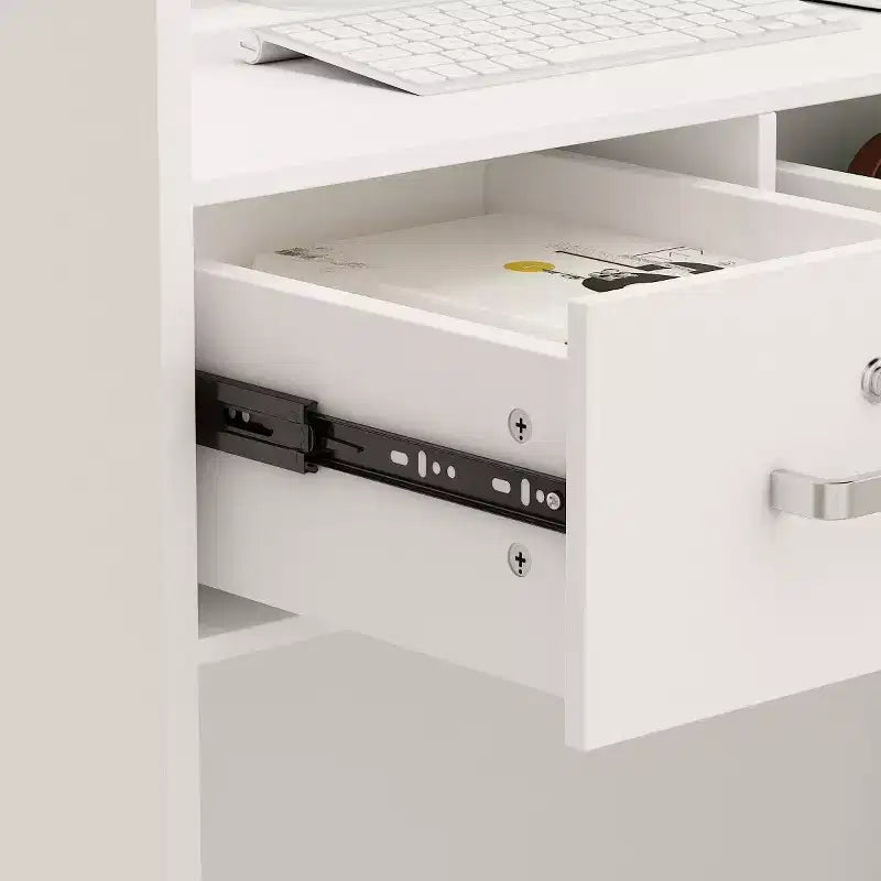 Bureau d'accueil en forme de L Famapy, poste de travail multifonctionnel