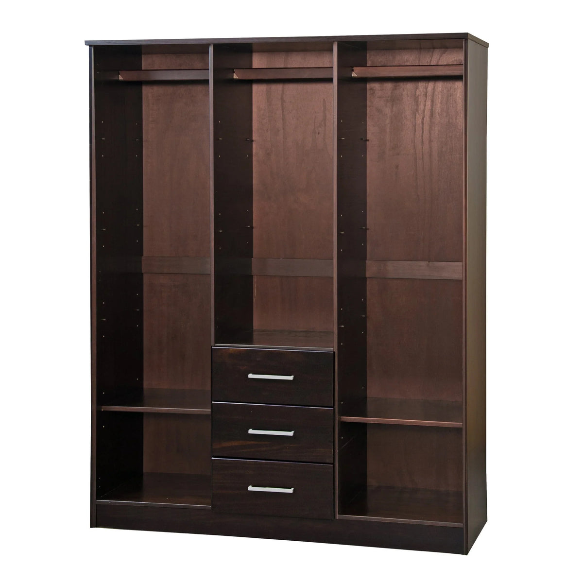 Palace Imports Cosmo Kleiderschrank mit 3 Türen aus 100 % Massivholz und Türen aus Massivholz oder mit Spiegel