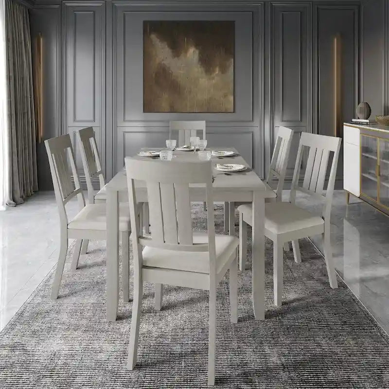 CraftPorch klassisches Esszimmer-Set aus Holz, 7-teilig