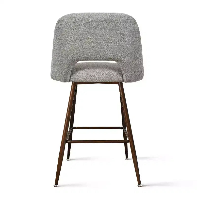 Ensemble de 3 tabourets de bar mi-hauteur de style moderne du milieu du siècle, chaises rembourrées de 26 po pour îlot de cuisine, pieds en métal finition noyer - Panipeachy