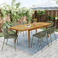 7-teiliges, erweiterbares Garten-Essset mit stapelbaren Stühlen und Tisch aus Akazienholz