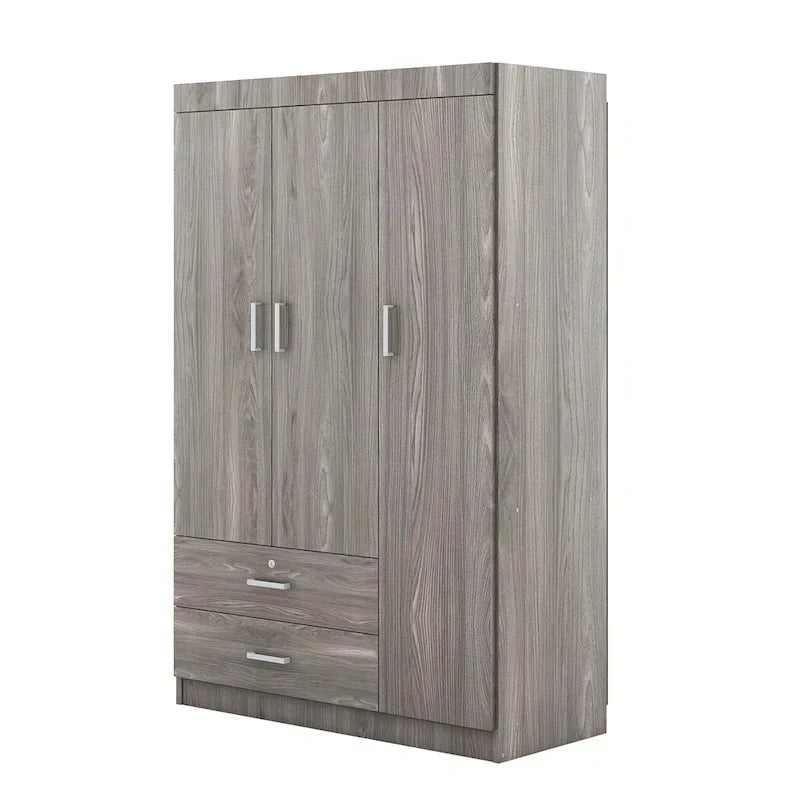 Armoire à 3 portes avec 2 tiroirs