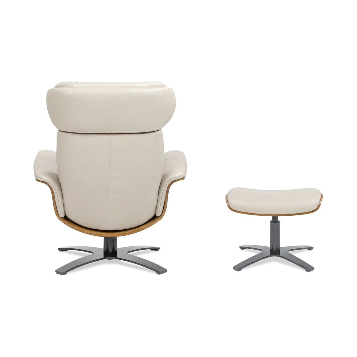 Fauteuil inclinable Jovan de 31.5 en cuir véritable avec ottoman