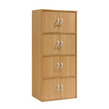 Bibliothèque-meuble de rangement fermé Hodedah HID44, robuste, avec 8 portes, à poser au sol, multifonction pour la maison et le bureau, finition bois de hêtre