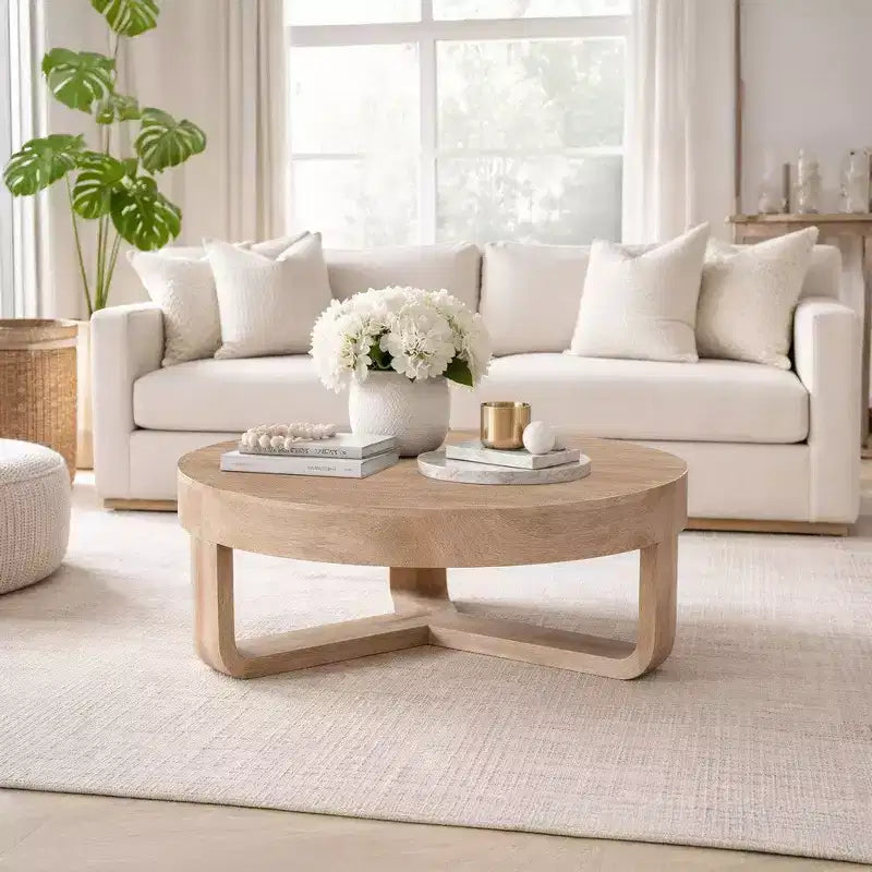 Royal Hampton Couchtisch mit runder Tischplatte (32 Zoll) und offenem Kufengestell