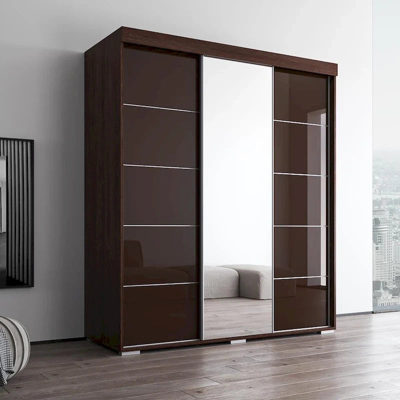 Armoire moderne Aria à 3 portes avec miroir