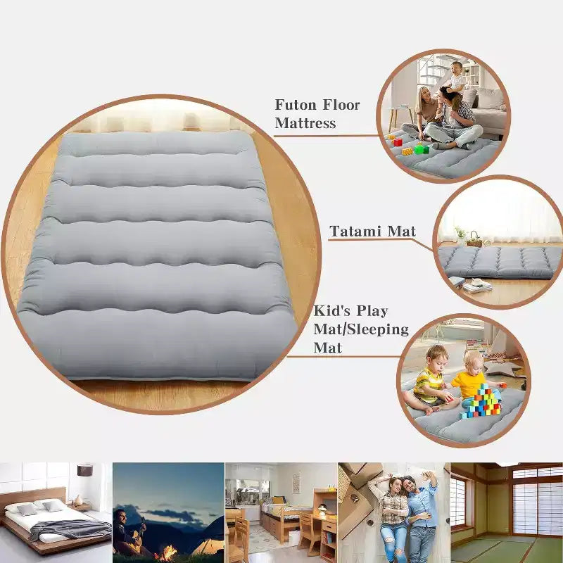 Matelas futon japonais, tapis de sol pliable pour dormir, tatami pour la maison et le camping