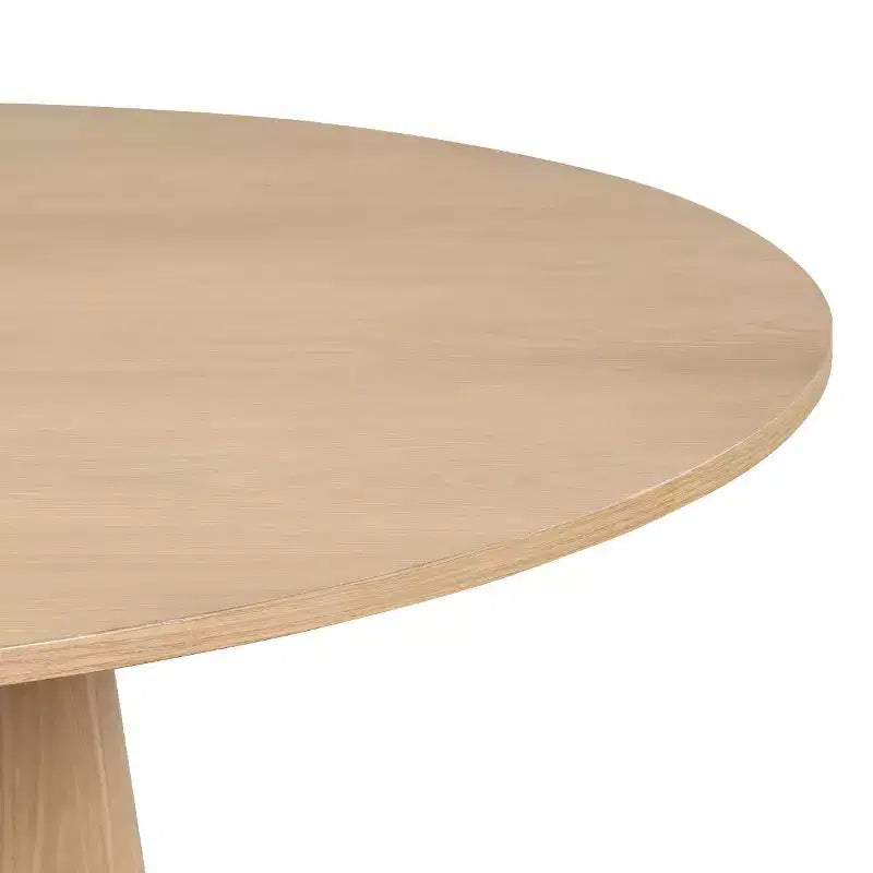 Moderne eethoek voor 6 personen, ronde eettafel met centrale voet, draaibare kuipstoelen op wieltjes, chenillestof met structuur - Panipeachy