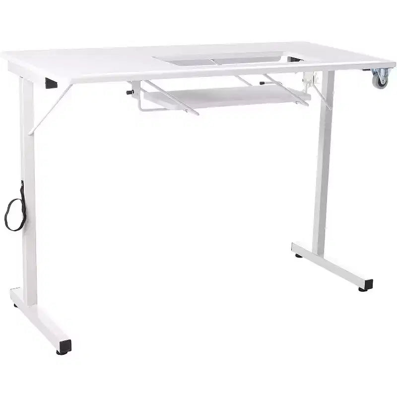 Table de couture pliante portable SewingRite SewStation 101 avec pieds en acier, blanche - idéale pour la maison, le bureau et les entreprises