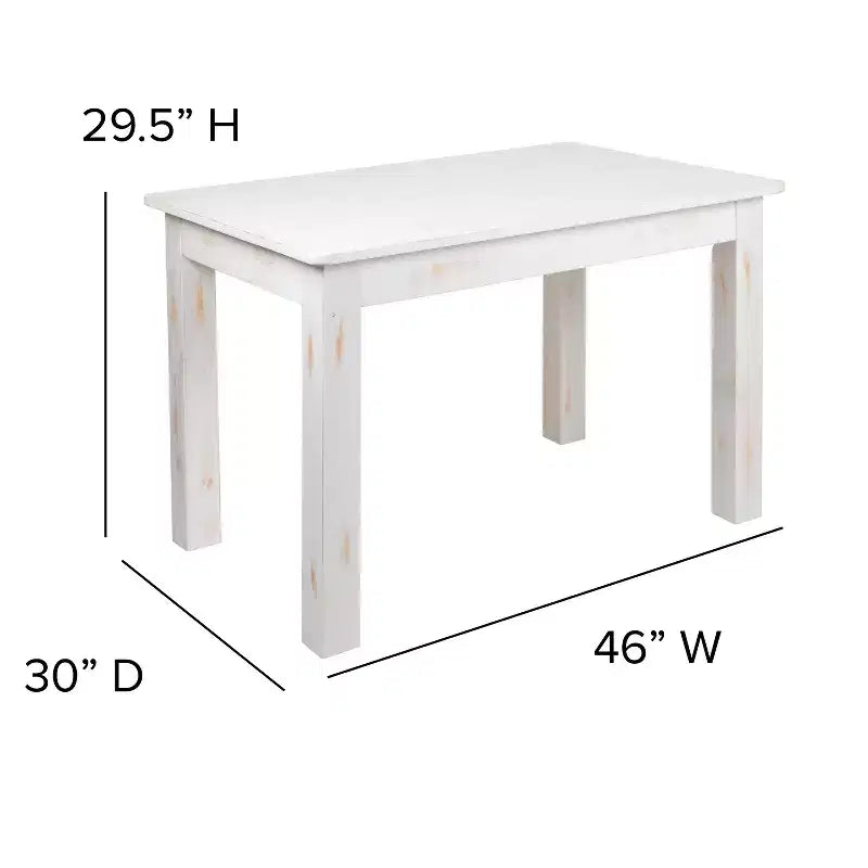 Tavolo da pranzo rettangolare in pino massello stile farmhouse Flash Furniture, 46 x 30