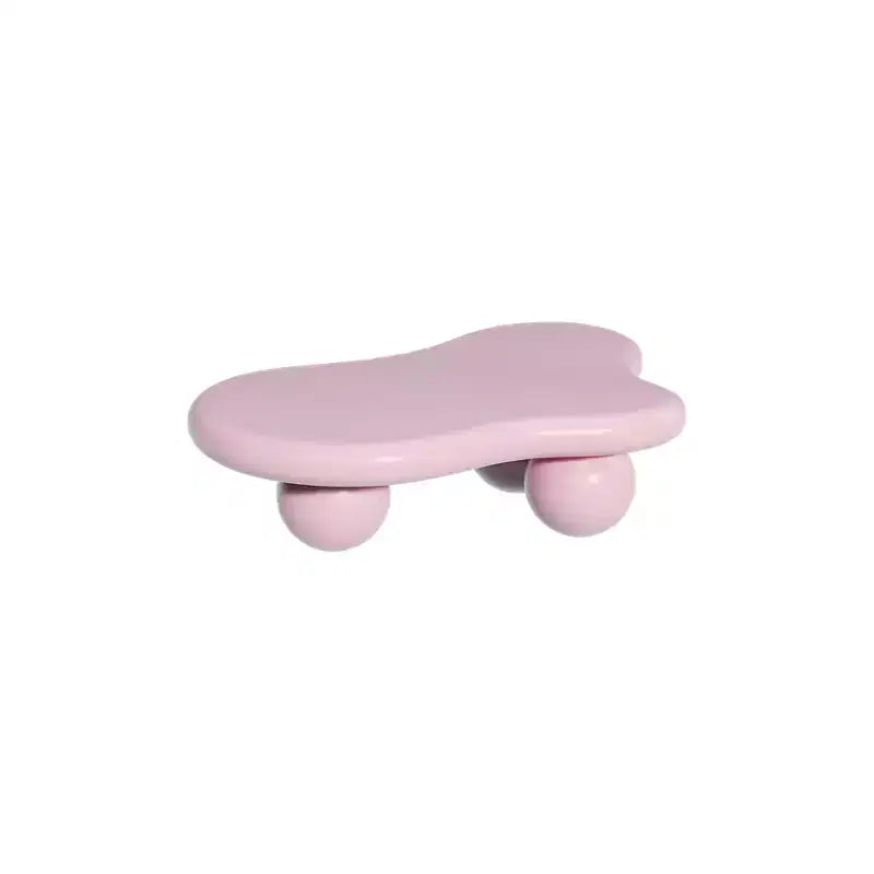 Table basse nuage de 40 pouces avec pieds sphériques, table centrale moderne aux formes irrégulières pour le salon, rose