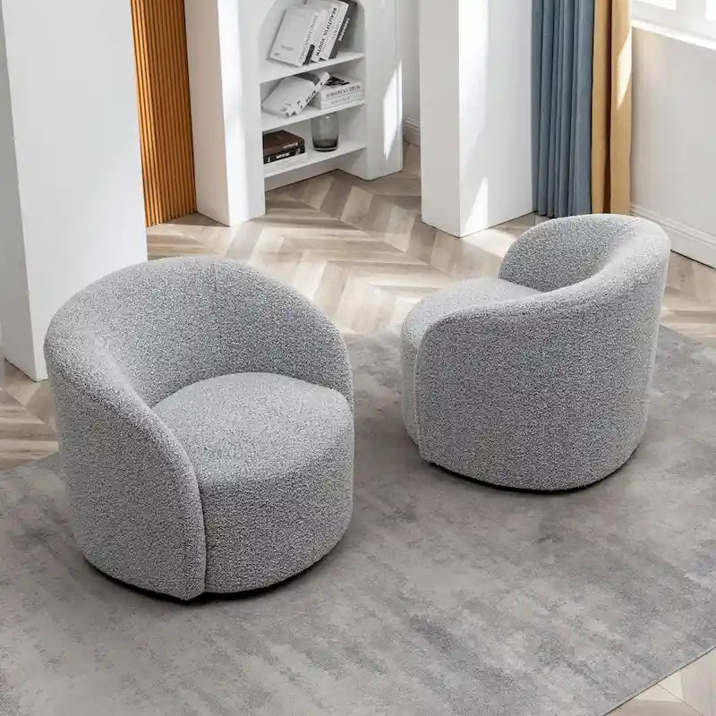 KINWELL, 34 breite gepolsterte drehbare Akzent-Fasssessel (2er-Set)