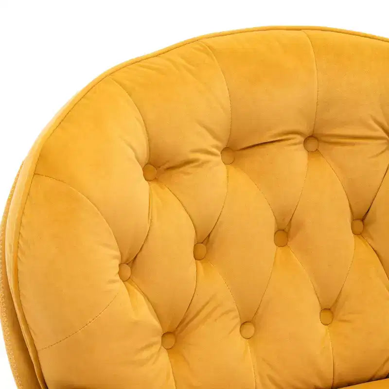 Okak Samt-Sessel mit Hocker, moderner Sessel ohne Armlehnen im Mid-Century-Stil, bequemer, weicher Sessel zum Fernsehen und Spielen