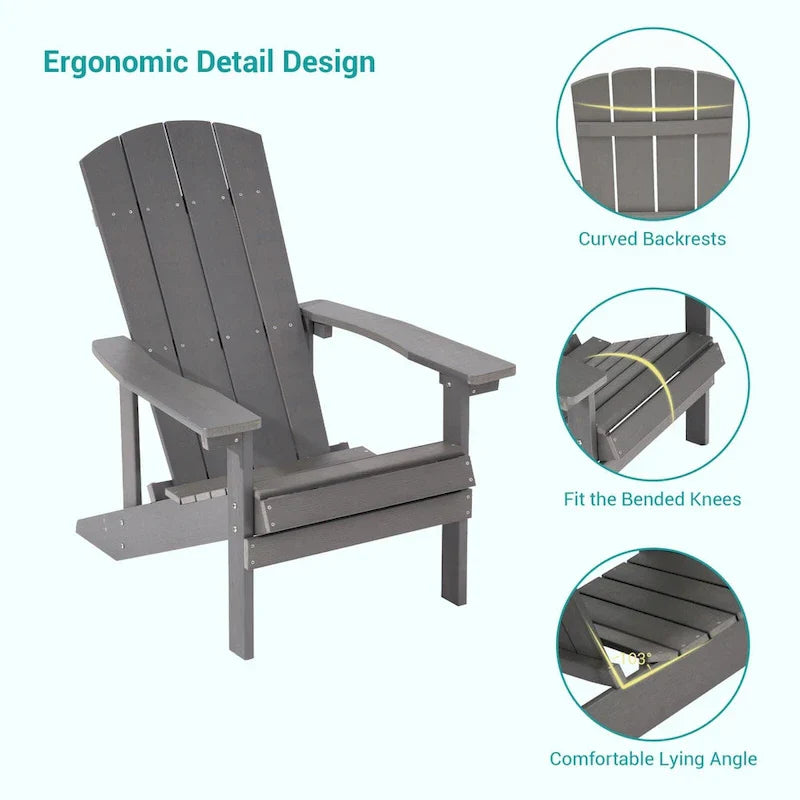 Set di 4 sedie Adirondack da esterno in legno resistente agli agenti atmosferici Bonosuki