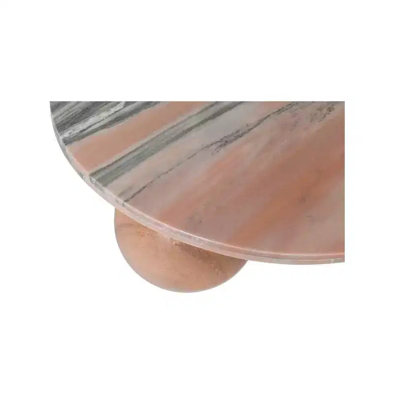 Table basse ronde en marbre avec pieds sphériques, multicolore, pour 4 personnes??