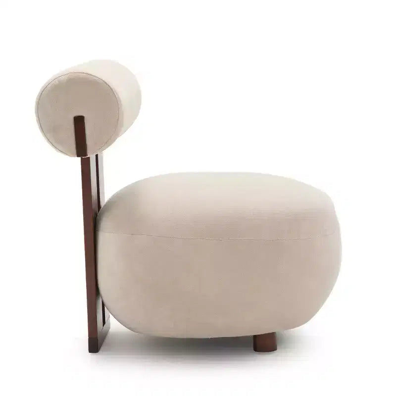 Fauteuil d'appoint sculptural moderne Christopher Knight Home Chariya en hévéa, revêtement en velours et dossier cylindrique