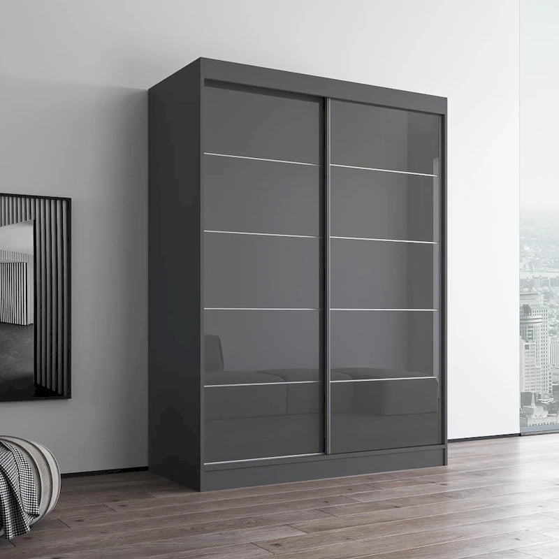 Moderner Hochglanz-Kleiderschrank Aria mit 2 Türen